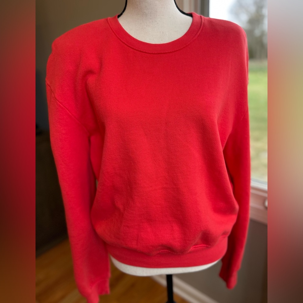 Sundry Crew neck Sweatshirt shoulder pads Gorgeous Red sz 1 or small